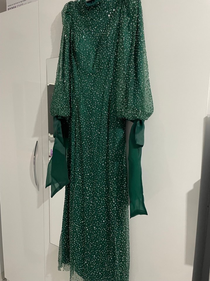 Yeşil Uzun Abiye Elbise - Görsel 3