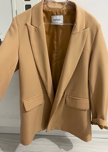 HENZA Bej Kadın Süet Blazer Ceket - Görsel 2