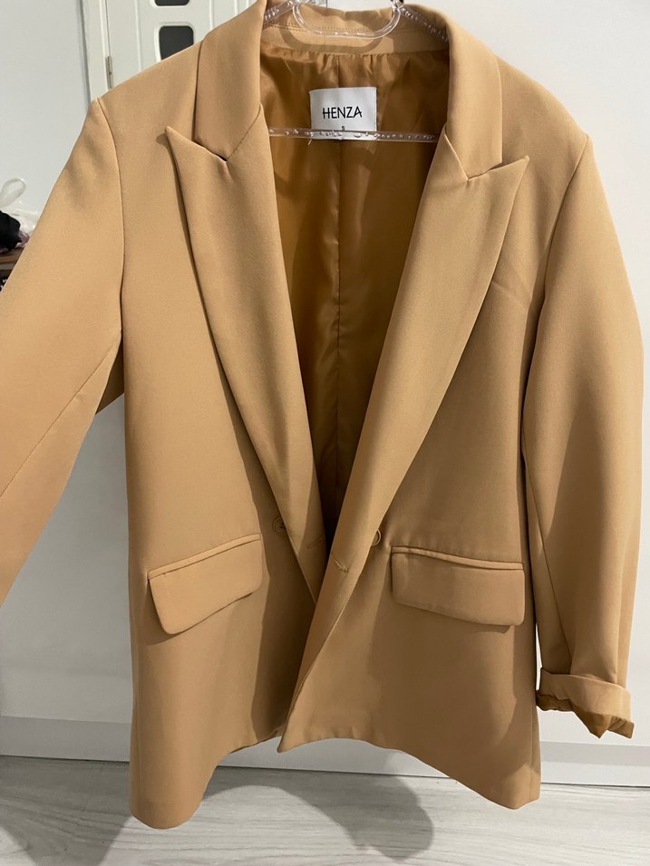 HENZA Bej Kadın Süet Blazer Ceket - Görsel 2