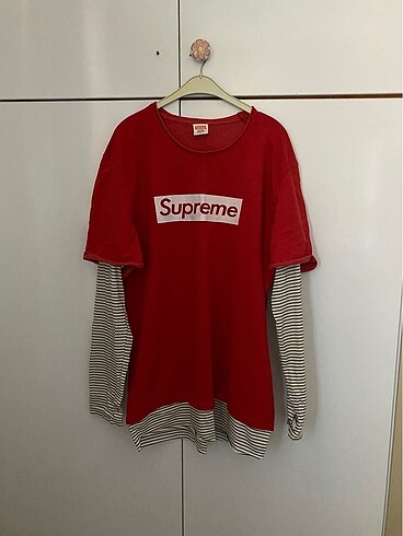 Supreme parmak geçirmeli oversize sweatshirt