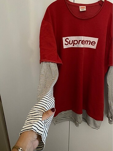 Supreme Supreme parmak geçirmeli oversize sweatshirt