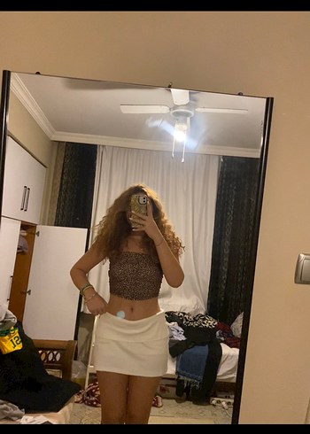 Bershka Leopar Desen straplez crop bershka