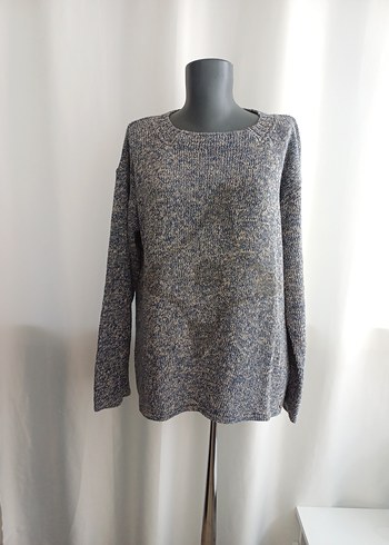 Armani Jeans Gri Melanj Bisiklet Yaka Triko Kazak