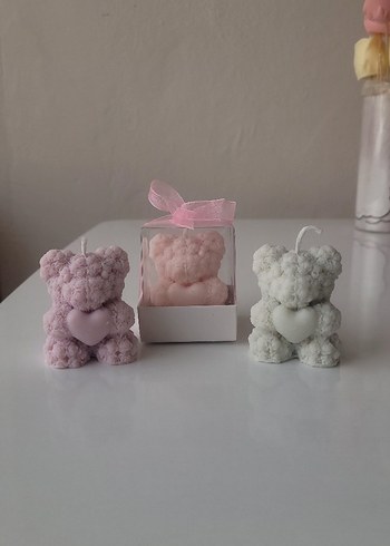 Beden Pembe Ayıcık Şeklinde Mum