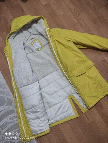 Pull and Bear Pull & Bear sarı mont yağmurluk ceket