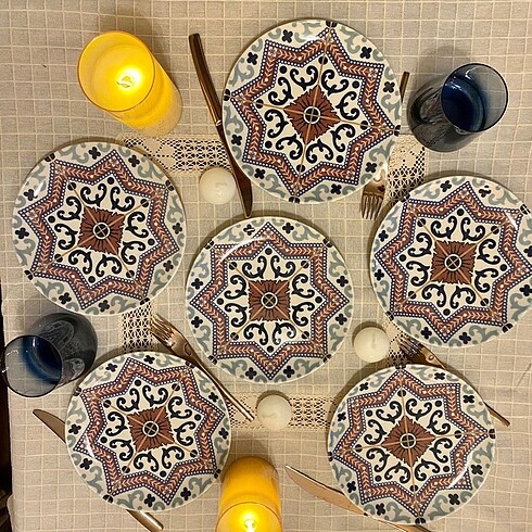 6 lı tatlı tabağı seti