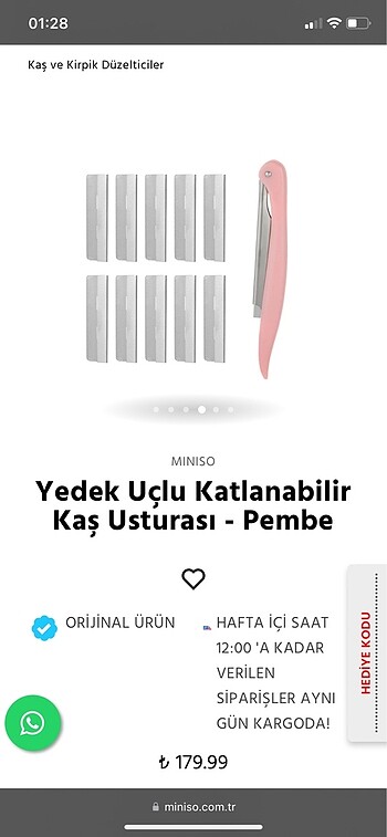 Miniso Kaş usturası 10 yedek bıçaklı