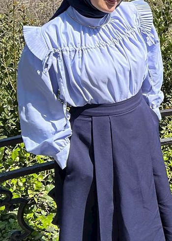 Bebe mavisi ipli gömlek