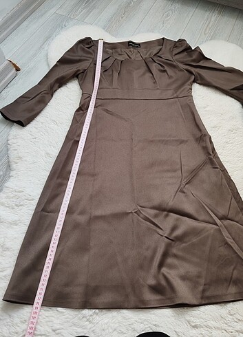 42 Beden camel Renk Sagi & Veloni Collection Vizon Elbise