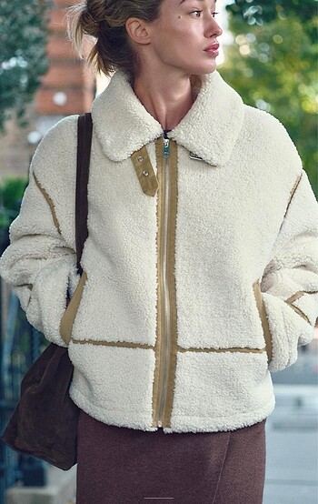 xs Beden beyaz Renk ZARA TEDDY KABAN
