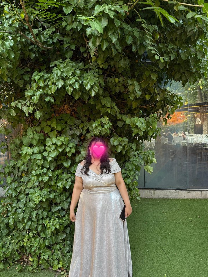 Gümüş Abiye Elbise - Görsel 2