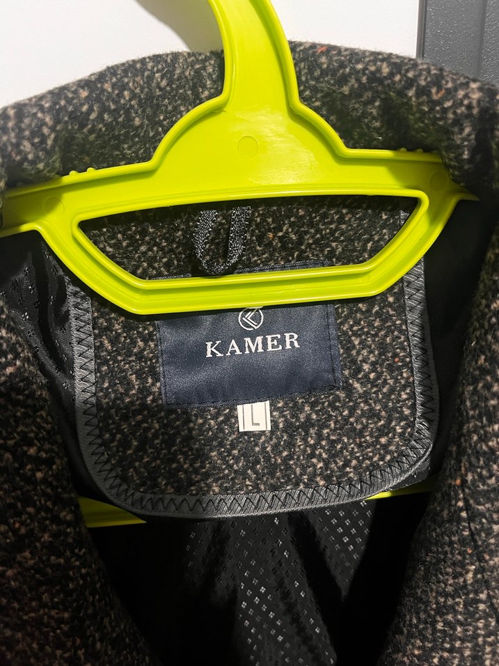 Gri Erkek Yün Düğmeli Midi Kaşe kaban - Görsel 5