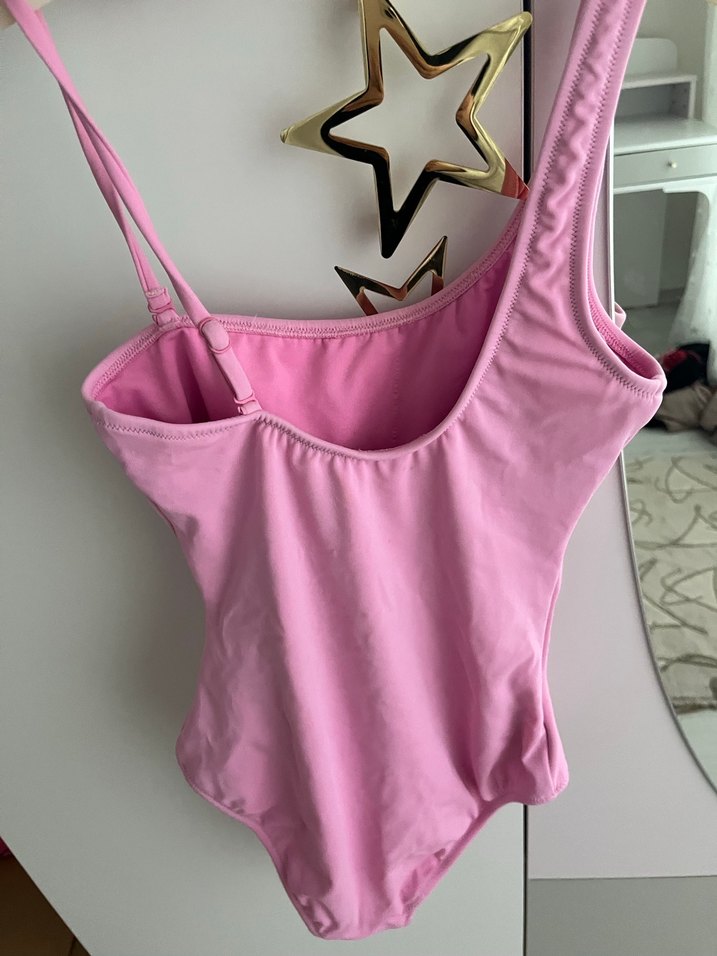 Pembe Askılı Kadın Mayo Midi Boy - Görsel 3