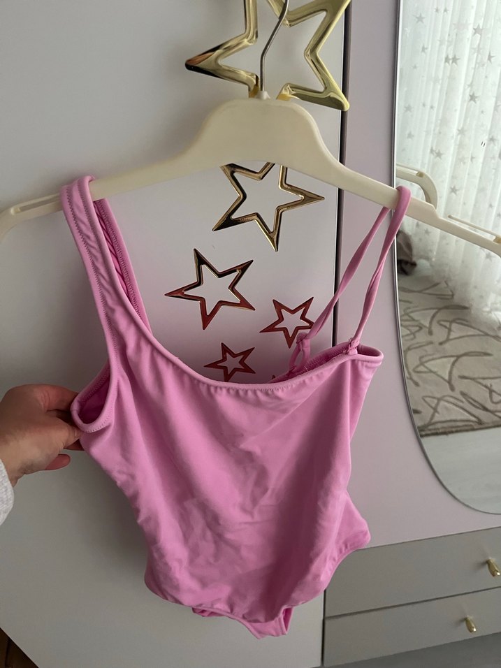 Pembe Askılı Kadın Mayo Midi Boy - Görsel 5