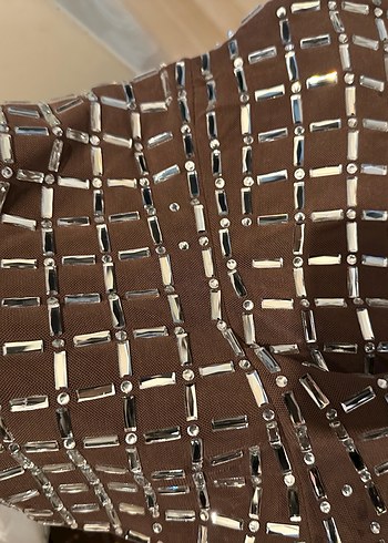 Zara File Straplez Parlak Top - Görsel 5