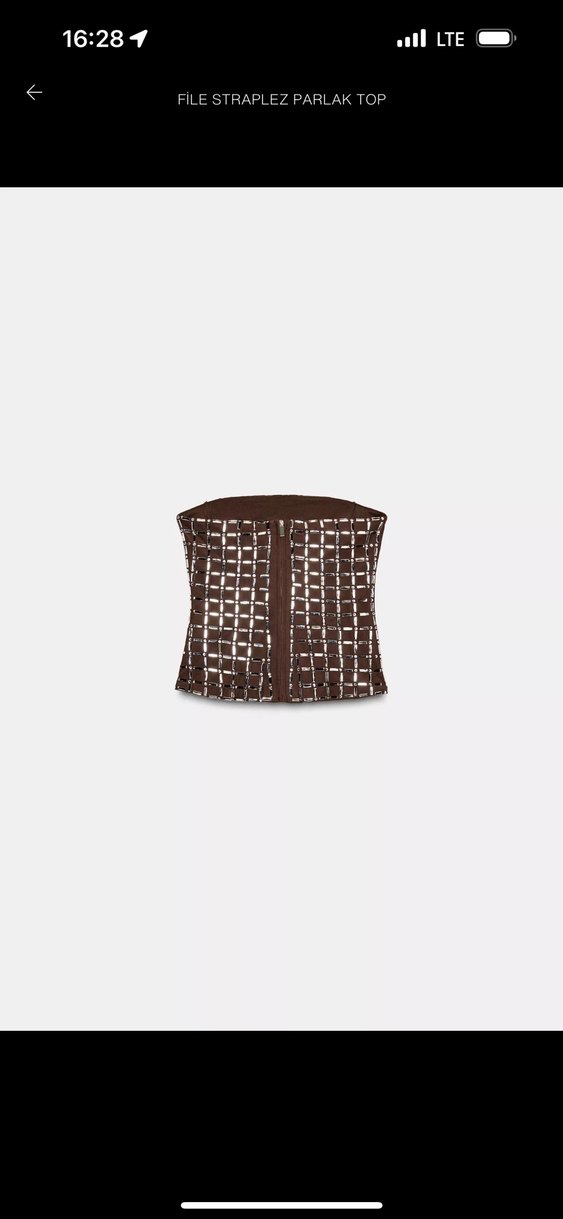 Zara File Straplez Parlak Top - Görsel 2