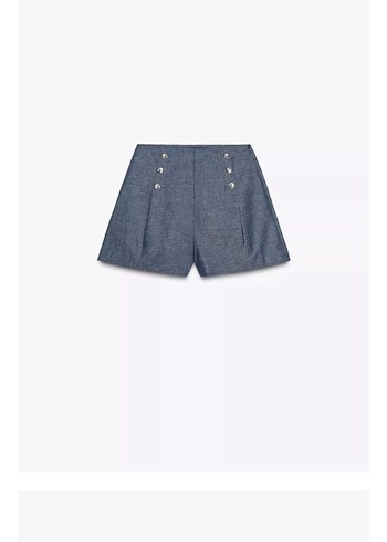 Zara Keten Düğmeli Bermuda