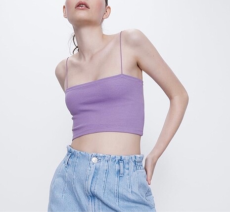 Zara lila askili crop