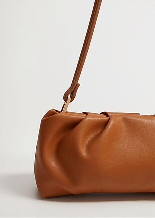  Beden kahverengi Renk Mango Büzgülü pilili baguette baget taba çanta
