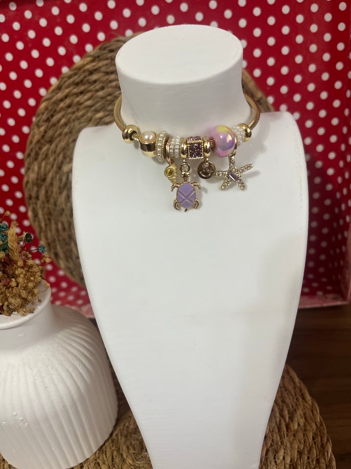 Bohem Altın Renkli Boncuklu Pandora - Görsel 4