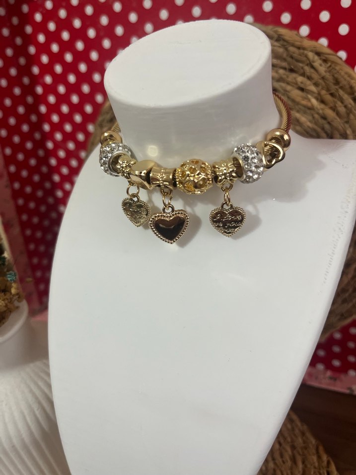 Altın Renkli Boncuklu Bohem Pandora - Görsel 3