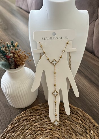 Altın Renkli Boncuklu Bohem Kadın El Zinciri - Görsel 2