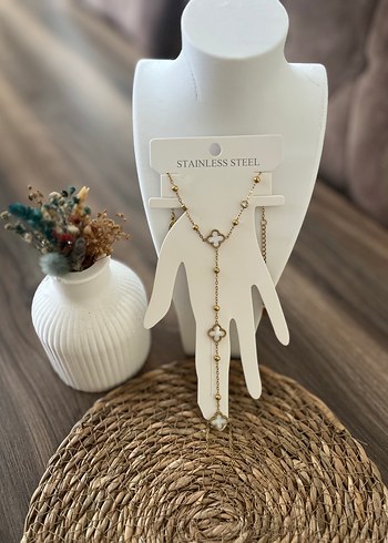 Altın Renkli Boncuklu Bohem Kadın El Zinciri - Görsel 3