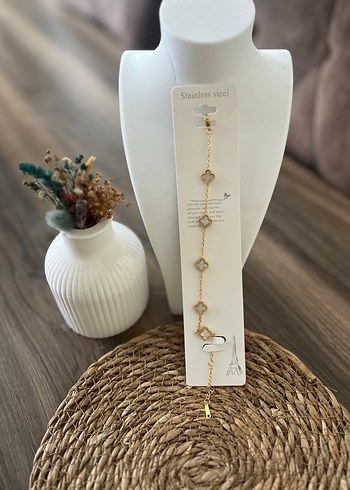 Diğer Minimalist Altın Renkli Boncuklu Kadın Bileklik