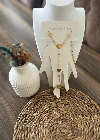 Altın Renkli Boncuklu Kadın El Zinciri - Görsel 3