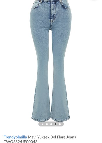 Trendyolmilla Mavi Yüksek Bel Flare Jeans