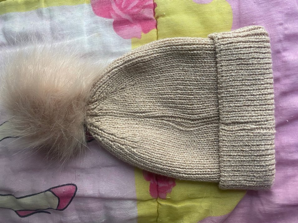 Kürklü pudra  Kadın Örgü Bere - Görsel 2