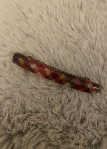 Bordo Ekoseli vintage toka - Görsel 2