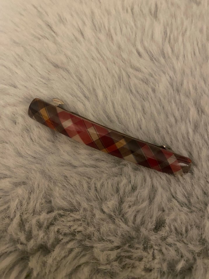 Bordo Ekoseli vintage toka - Görsel 2