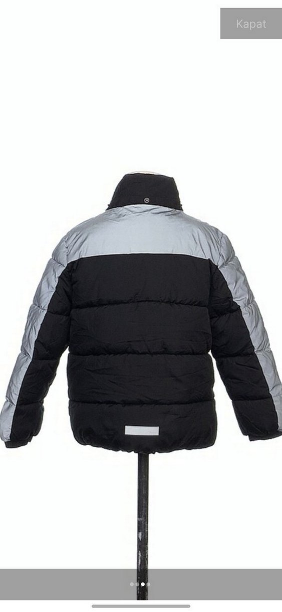 Gri Siyah Fermuarlı Erkek Çocuk Mont - Görsel 2