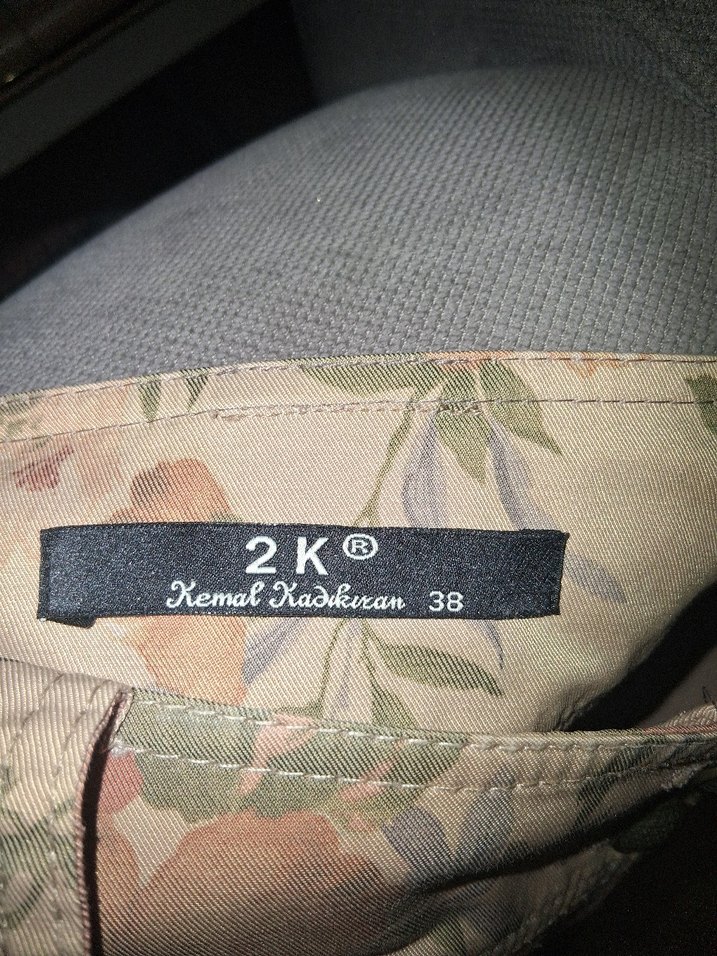 Bej Çiçek Desenli Uzun Bohem Etek - Görsel 4