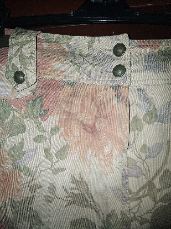 Bej Çiçek Desenli Uzun Bohem Etek - Görsel 2