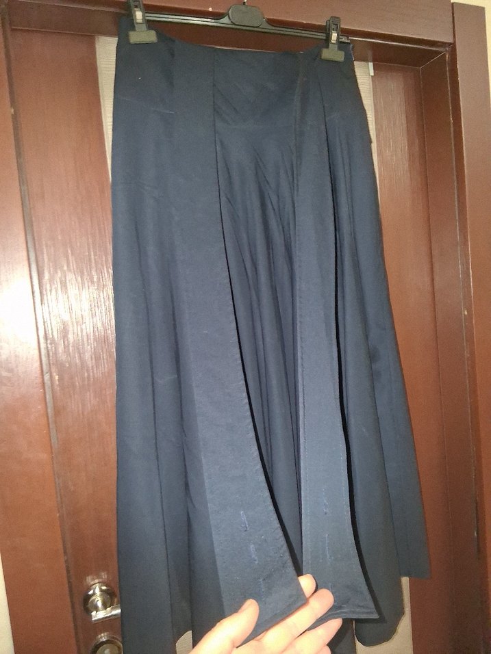 Lacivert Uzun Pilili Kadın Etek - Görsel 2