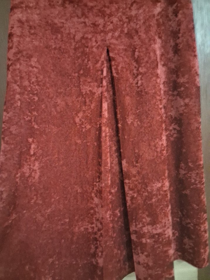 Bordo Drapeli Uzun Bohem Etek - Görsel 3