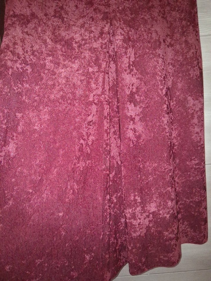 Bordo Drapeli Uzun Bohem Etek - Görsel 2