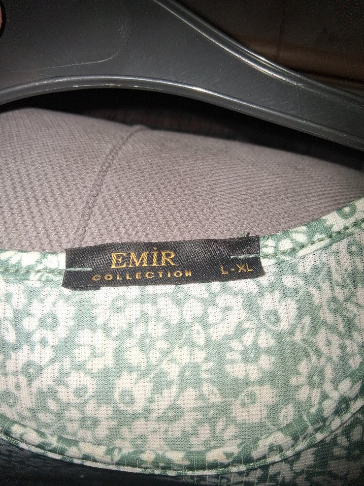 Kadın Yeşil Uzun Kollu Bağlama Desenli Elbise - Görsel 3