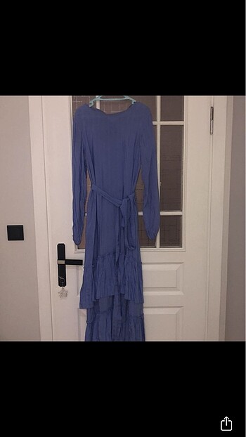 38 Beden mavi Renk Yazlık tesettür elbise