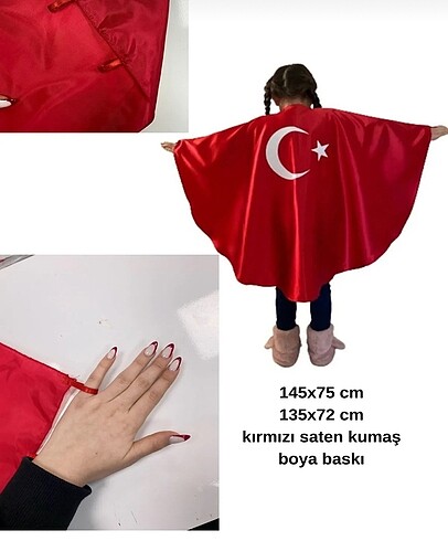 Türk bayrağı pelerin - Görsel 13