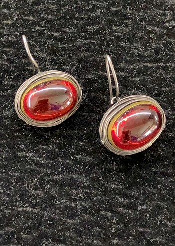 Gümüş 925 ayar garnet küpeler