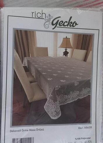  Beden beyaz Renk Örme Masa Örtüsü 