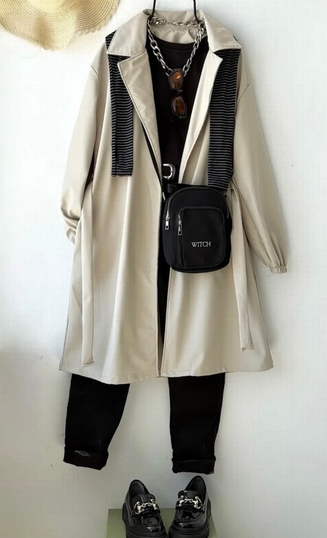 Kadın Camel Uzun Trençkot - Görsel 3