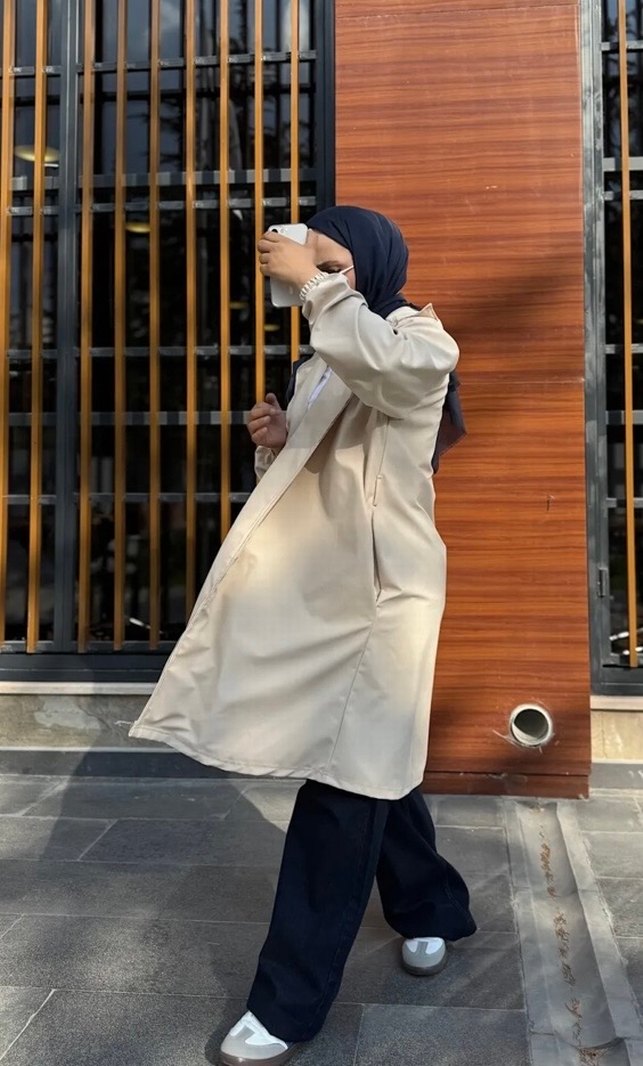 Kadın Camel Uzun Trençkot - Görsel 2