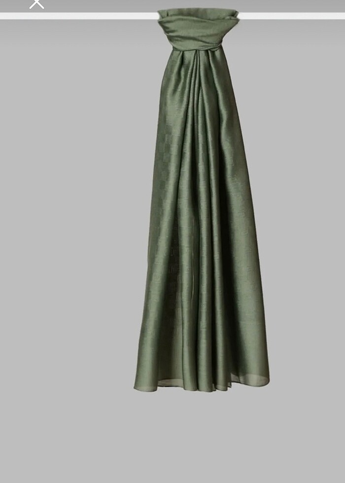 YEŞİL MONOGROM DESEN ŞAL - Görsel 2