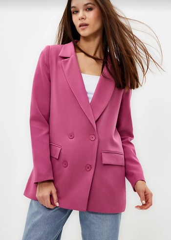 Pembe Kadın Blazer Ceket