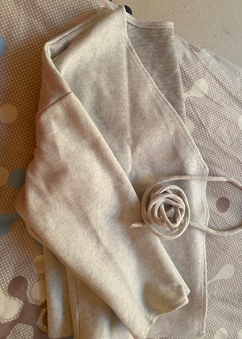 Gri Süet Kemerli Mini Hırka-Ceket - Görsel 5