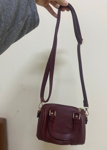 Bordo Deri Kadın Omuz Çantası - Görsel 3